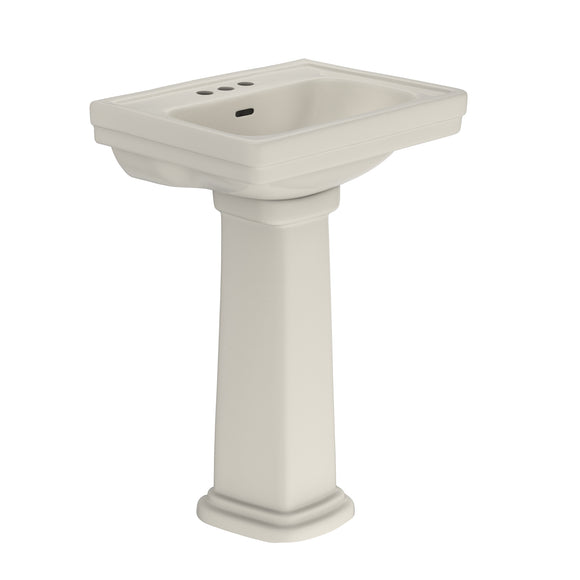 TOTO Promenade 24" x 19-1/4" Rectangular Pedestal Bathroom Sink for 4 inch Center Faucets, Sedona Beige - LPT532.4N#12