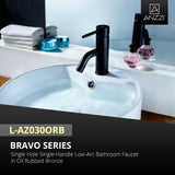 ANZZI L-AZ030ORB Bravo Series Single Hole Single-Handle Low-Arc Bathroom Faucet in Oil Rubbed Bronze