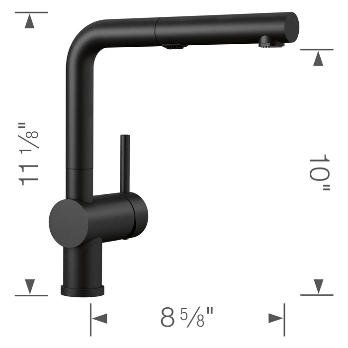 Blanco 526374 Linus Low Arc Pull-Out Dual-Spray Kitchen Faucet - Coal Black