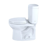 TOTO CST453CEFRG#01 Drake II Two-Piece Round 1.28 GPF Universal Height Toilet with Right-Hand Trip Lever, Cotton White