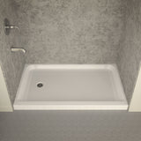 ANZZI SB-AZ04LD Tier 36 x 60" Left Drain Single Threshold Shower Base in White