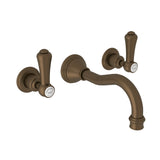 Rohl U.3793LSP-EB/TO-2 Perrin and Rowe Georgian Era Wall Mount Widespread Bathroom Faucet