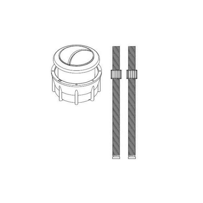 The TOTO THU842#01-A is a replacement push button assembly with actuating rods for TOTO dual flush toilets in Cotton White.