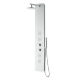 Veld Series 64 in. Full Body Shower Panel System with Heavy Rain Shower and Spray Wand in White