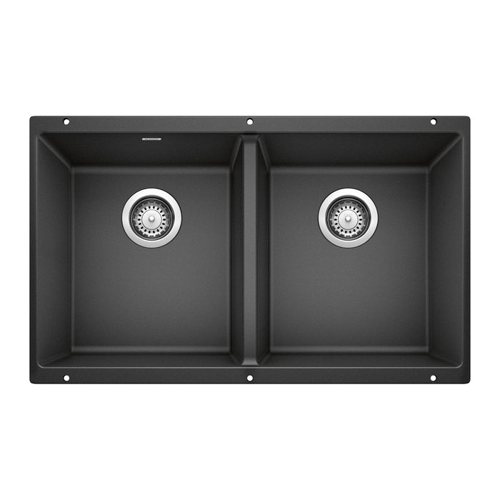 Blanco 516322 Precis SILGRANIT 29" 50/50 Double Bowl Undermount Kitchen Sink - Anthracite