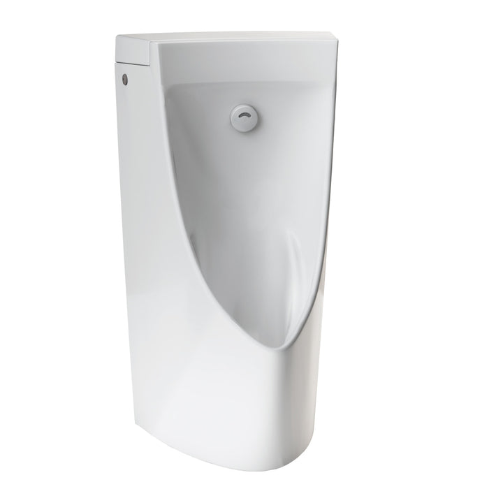 TOTO wall-mount ADA compliant 0.125 GPF urinal with integrated flush valve in Cotton White color with ADA-compliant height.