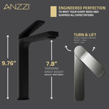 ANZZI L-AZ901MB-BN Single Handle Bathroom Sink Faucet with Pop-up Drain in Matte Black & Brushed Nickel