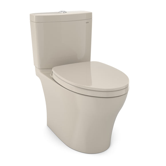 TOTO Aquia IV Two-Piece Elongated Dual Flush 1.28 and 0.9 GPF Universal Height Toilet with CEFIONTECT, WASHLET+ Ready, Bone - MS446124CEMFGN#03