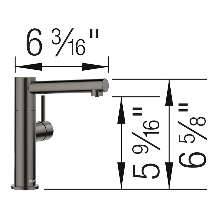 Blanco 527567 Alta II Low Arc Beverage Faucet - RO Compatible - Satin Dark Steel