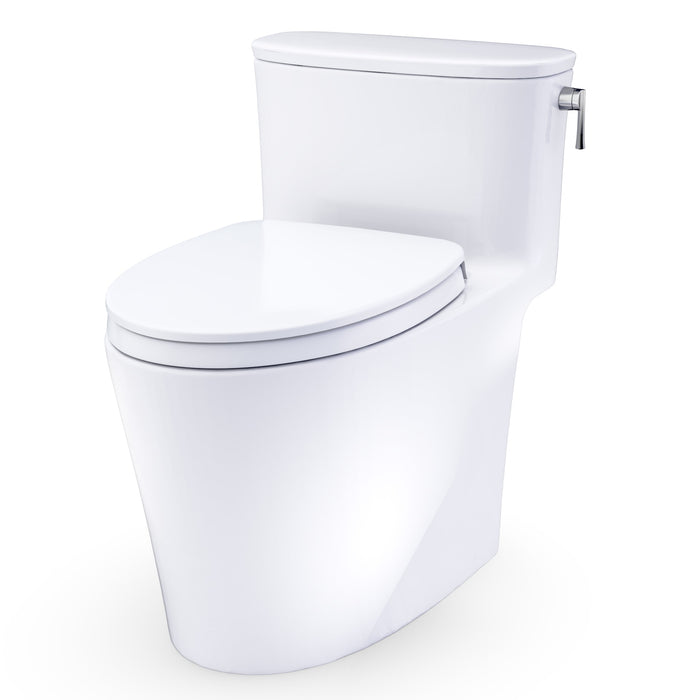 TOTO MS686124CEFRG#01 Aurora Elongated 1.28 GPF Universal Height Toilet with Right-Hand Trip Lever and Seat