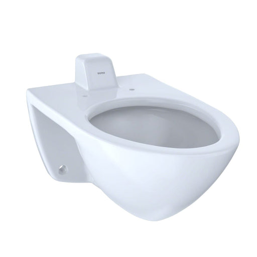 The TOTO CT708UV#01 is a commercial-grade elongated wall-mounted flushometer toilet bowl with back spud