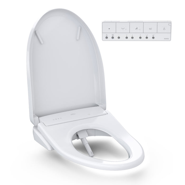 TOTO SW4736AT40#01 S7A Elongated Washlet Bidet Toilet Seat with Auto Open and Close, Contemporary Lid
