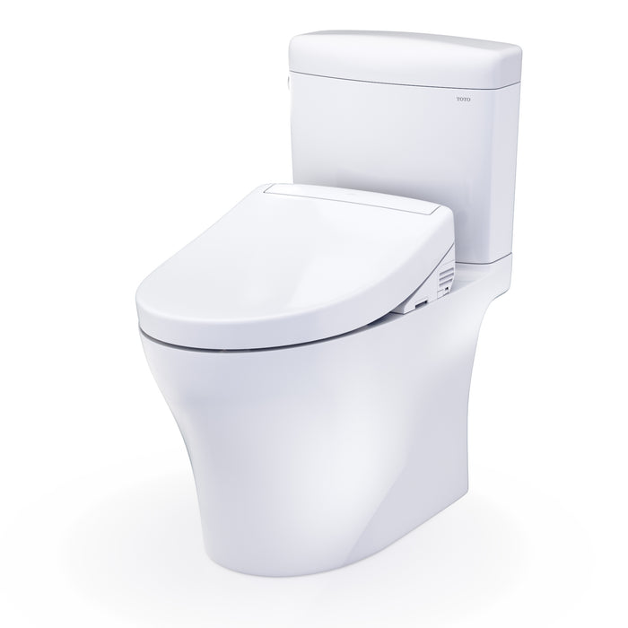 TOTO MW4363446CEMFGN#01 Washlet+ Aquia IV Cube Elongated Dual Flush Universal Height Toilet with S5 Bidet Seat