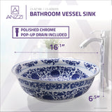 ANZZI LS-AZ186 Cadence Series Vessel Sink in Decor White