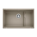 Blanco 519456 Precis Cascade SILGRANIT 29" Single Bowl Undermount Kitchen Sink with Colander - Truffle