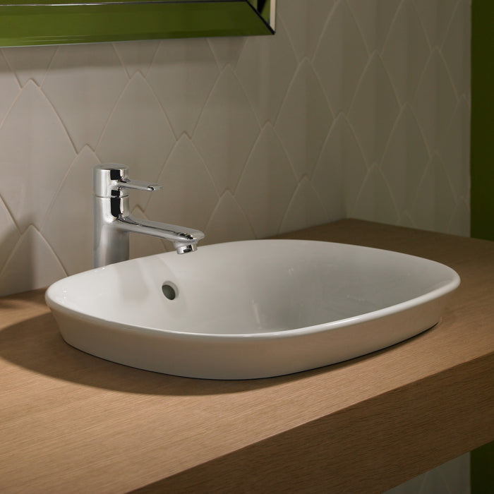 TOTO LT480G#12 Maris Oval Semi-Recessed Vessel Bathroom Sink, Sedona Beige
