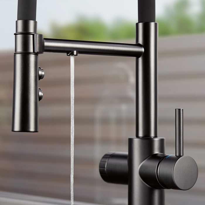 Blanco 442992 Catris Flexo Filter-Ready Semi-Pro Pull-Down Dual-Spray Kitchen Faucet - Matte Black