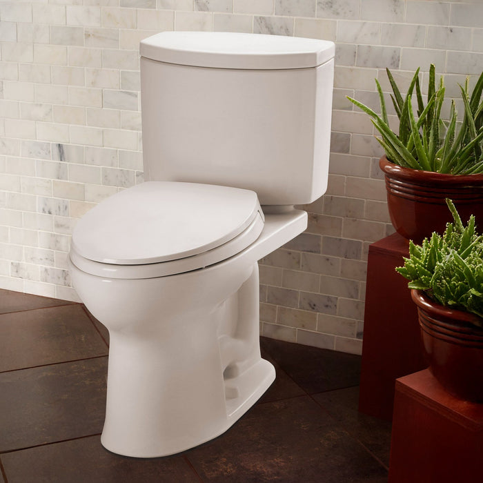 TOTO CST453CUFG#01 Drake II 1G Two-Piece Round 1.0 GPF Universal Height Toilet, Cotton White