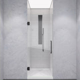 ANZZI SD-AZ8075-01GB Passion Series 24" by 72" Frameless Hinged shower door in Gunmetal with Handle