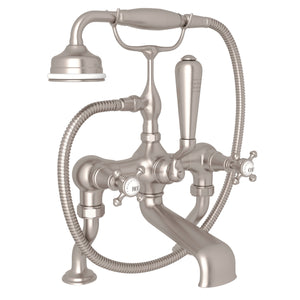 Rohl U.3001X/1-STN Perrin and Rowe Georgian Era Exposed Deck Mount Tub Filler with Handshower