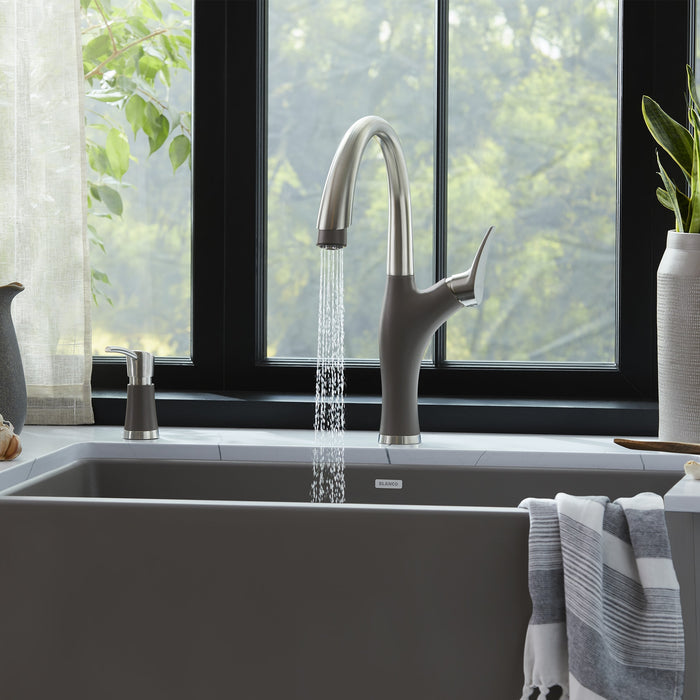 Blanco 443039 Artona Pull-Down Dual-Spray Kitchen Faucet - PVD Steel/Volcano Gray
