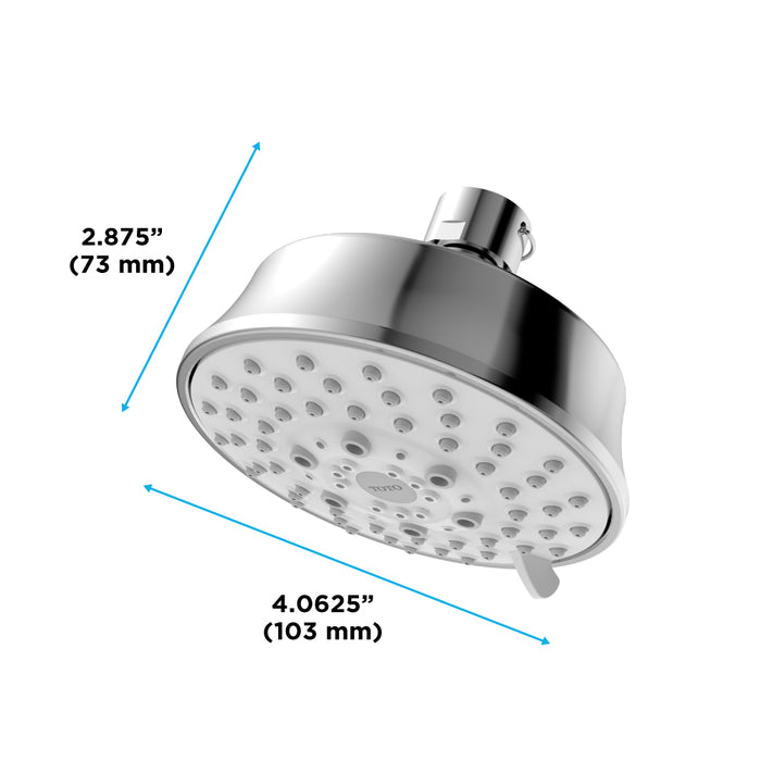 TOTO TBW03001U4#CP Left Series 1.75 GPM Multifunction 4" Classic Round Showerhead, Polished Chrome