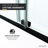 ANZZI SD-AZ8080-01MB Raymore Series 60" x 62" Frameless Sliding Tub Door in Matte Black