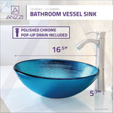 ANZZI LS-AZ8099 Taba Series Deco-Glass Vessel Sink in Lustrous Blue