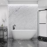 ANZZI FT-AZ401-59 Ami 59" Acrylic Flatbottom Freestanding Bathtub in White