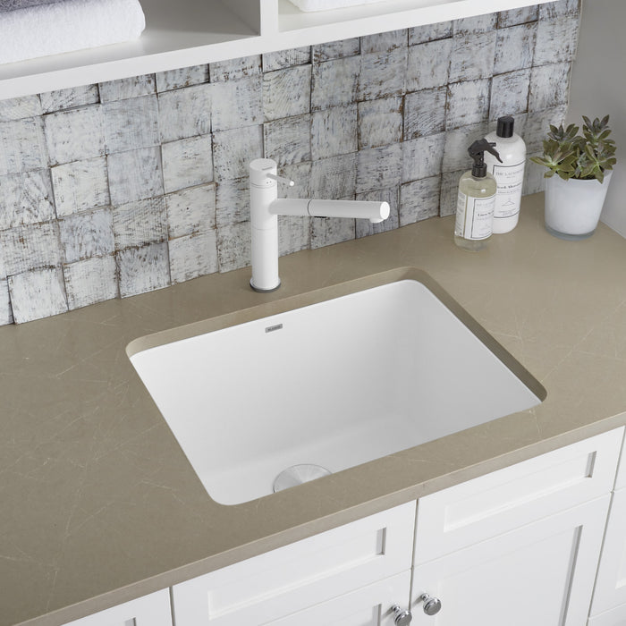 Blanco 401927 Liven SILGRANIT 25" Single Bowl Dual Mount Laundry Sink - White