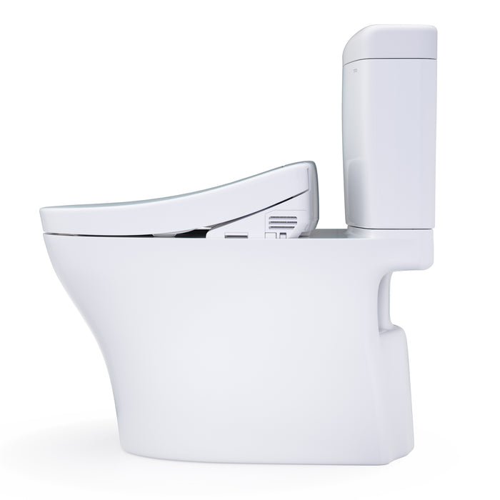 TOTO MW4363346CEMFGN#01 Washlet+ Aquia IV Cube Elongated Dual Flush Universal Height Toilet with S2 Bidet Seat