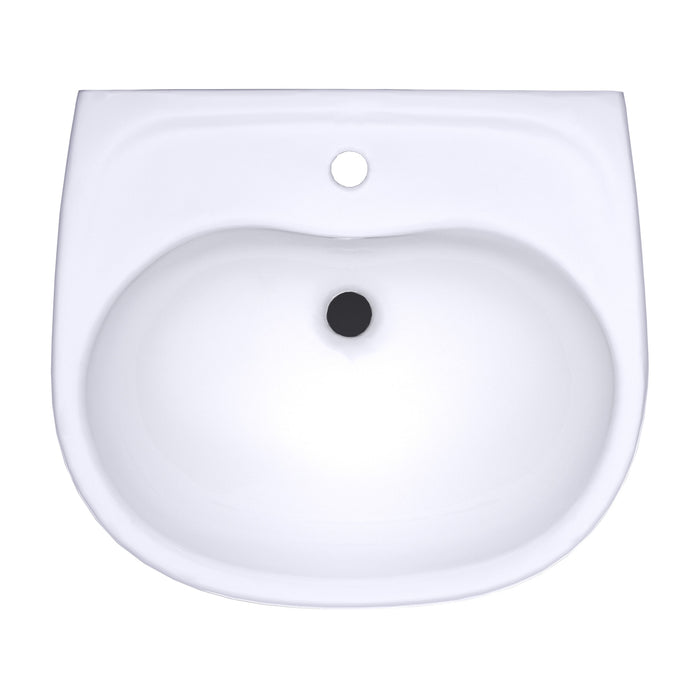 TOTO LHT241G#01 Supreme Oval Wall-Mount Bathroom Sink with Shroud for Single Hole Faucets, Cotton White