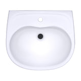 TOTO LHT241G#01 Supreme Oval Wall-Mount Bathroom Sink with Shroud for Single Hole Faucets, Cotton White