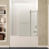 ANZZI SD05401BN-3260R 5 ft. Bathtub in White with 48" x 58" Frameless Tub Door in Brushed Nickel