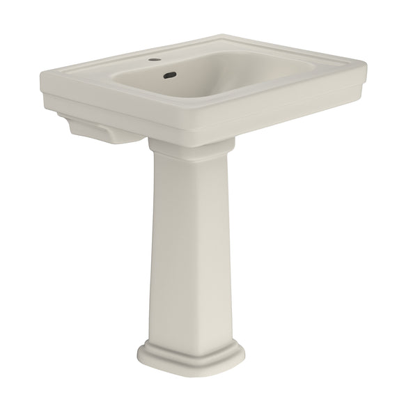TOTO Promenade 27-1/2" x 22-1/4" Rectangular Pedestal Bathroom Sink for Single Hole Faucets, Sedona Beige - LPT530.8N#12