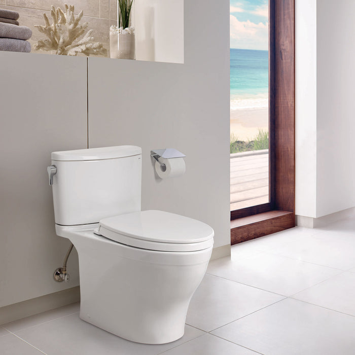 TOTO MS442124CUFG#11 Nexus 1G Elongated Universal Height Toilet with SoftClose Seat, Colonial White