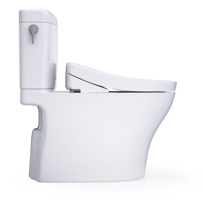 TOTO MW4363446CEMFGN#01 Washlet+ Aquia IV Cube Elongated Dual Flush Universal Height Toilet with S5 Bidet Seat