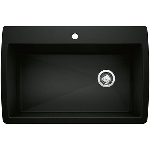 Blanco 442917 Diamond SILGRANIT 33.5" Super Single Dual Mount Kitchen Sink - Coal Black