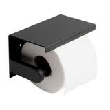 ALFI Brand ABTPC66-BLA Black Matte Stainless Steel Toilet Paper Holder with Shelf