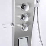 ANZZI SP-AZ8094 Mesmer 58" Full Body Shower Panel with Heavy Rain Shower and Spray Wand in Brushed Steel