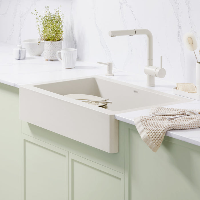 Blanco 526963 Linus Low Arc Pull-Out Dual-Spray Kitchen Faucet - Soft White