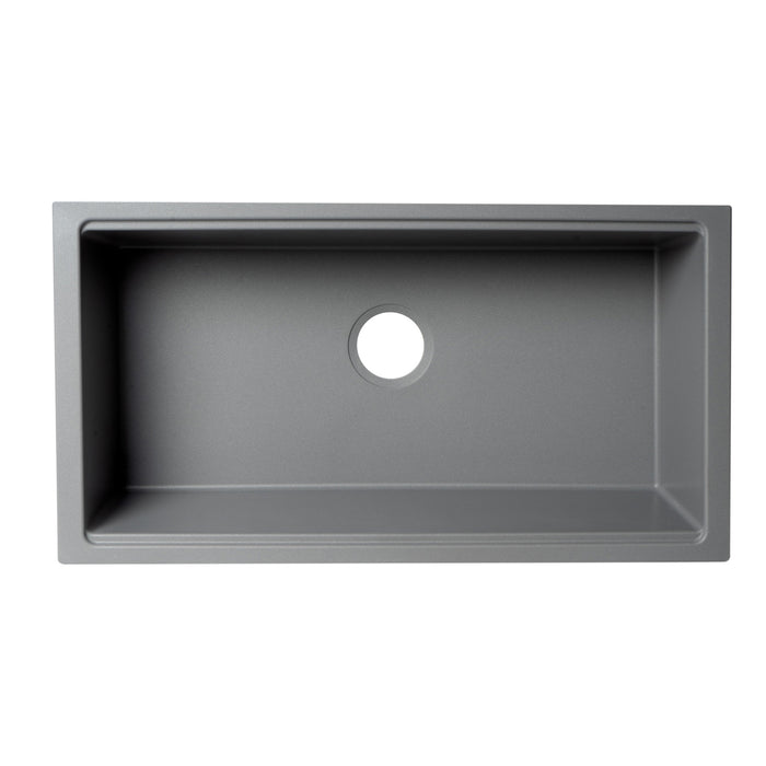 ALFI Brand AB3418SBUM-T Titanium 33" Granite Composite Workstation Single Bowl Undermount Sink