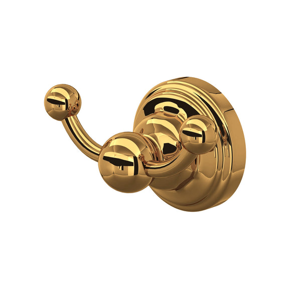 Rohl U.6922EG Perrin and Rowe Edwardian Wall Mount Double Robe Hook