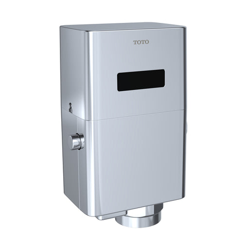 TOTO ECOPOWER touchless 0.5 GPF urinal flushometer valve in Polished Chrome finish. Engineered with ADA-compliant height.