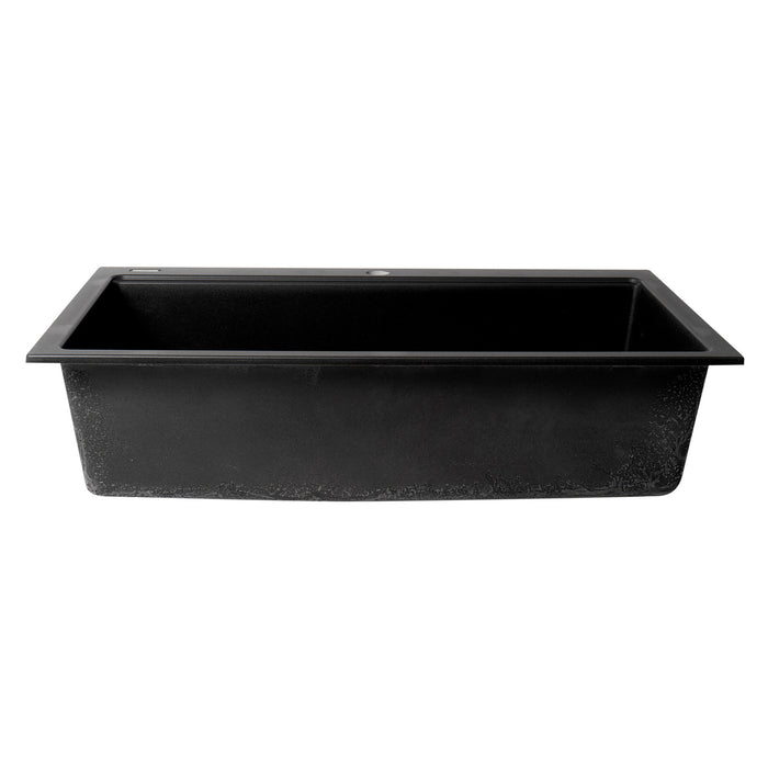 ALFI Brand AB3418SBDI-BLA Black 33" Granite Composite Workstation Single Bowl Drop-in Sink
