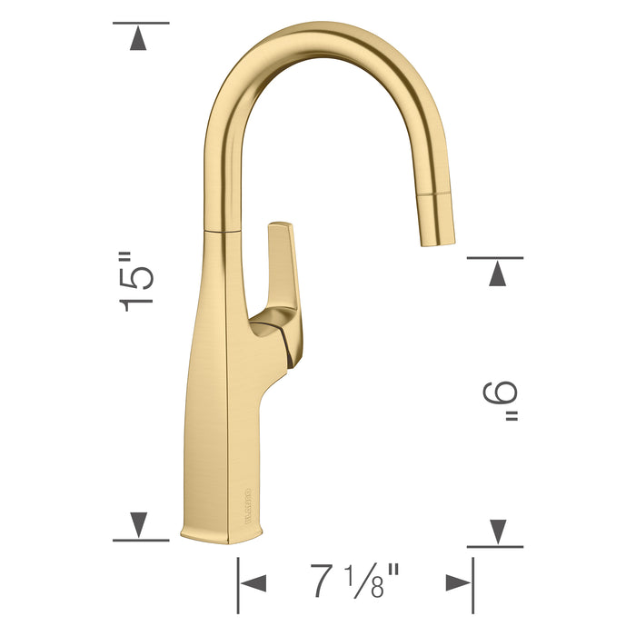 Blanco 442986 Rivana Pull-Down Bar Faucet - Satin Gold