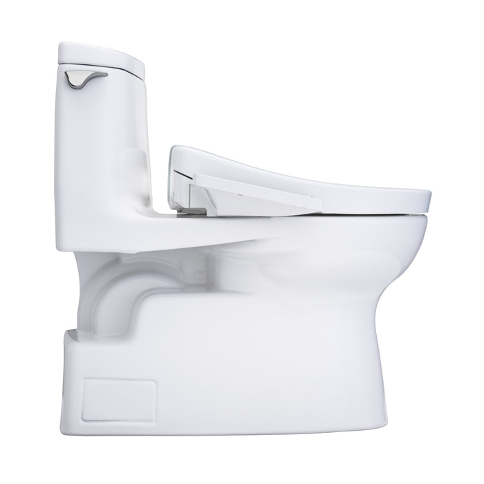 TOTO MW6143346CUFG#01 Carlyle II 1G One-Piece Elongated 1.0 GPF Universal Height Toilet with Washlet+ S2 Bidet Seat