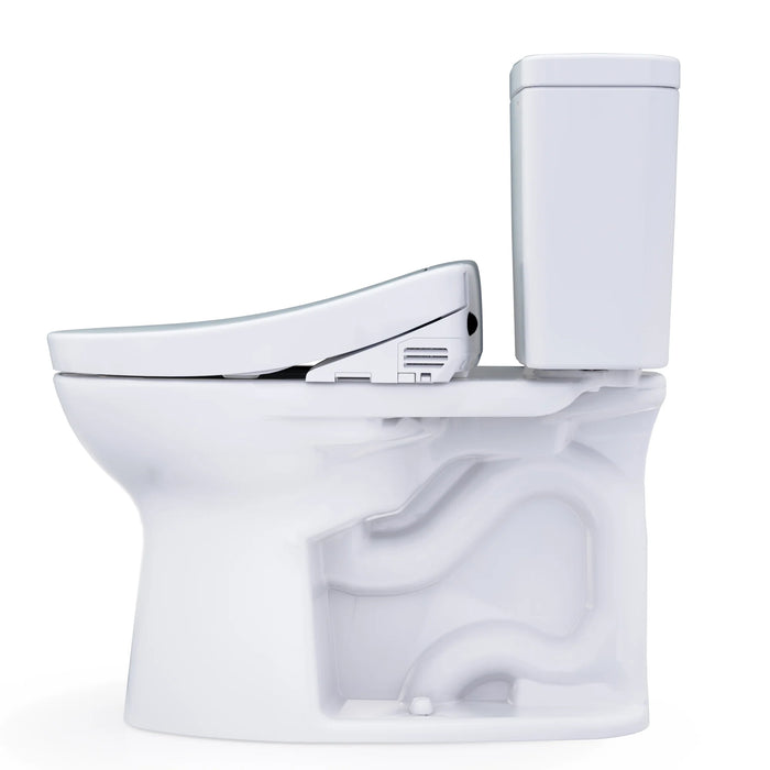 TOTO MW7763446CSG#01 Drake Washlet+ Elongated 1.6 GPF Regular Height Toilet with S5 Bidet Seat, Cotton White