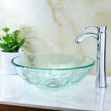 ANZZI LS-AZ065 Vieno Series Vessel Sink with Pop-Up Drain in Crystal Clear Floral