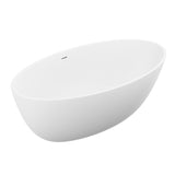 Cestino 5.5 ft. Solid Surface Center Drain Freestanding Bathtub in Matte White